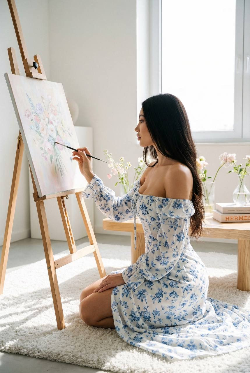 Minimalist Studio Art Portrait