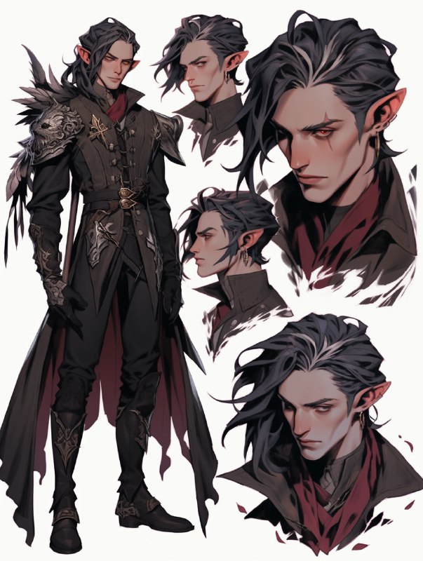 Male Necromancer Character Sheet in Witcher Style