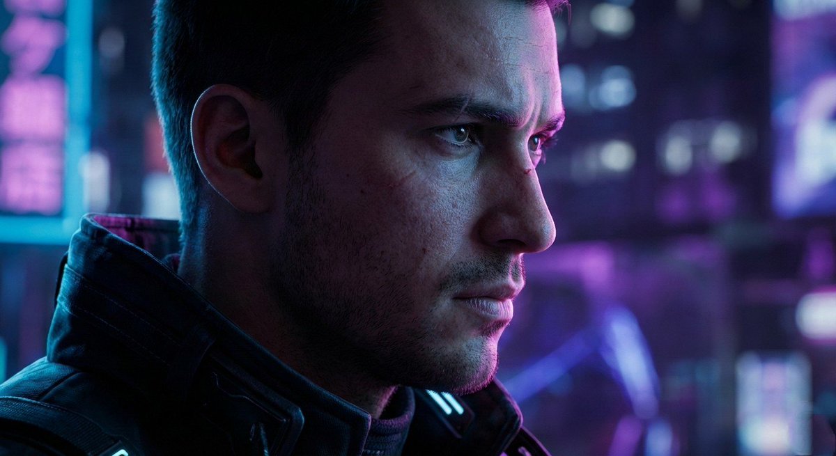 Cyberpunk Side Profile Portrait