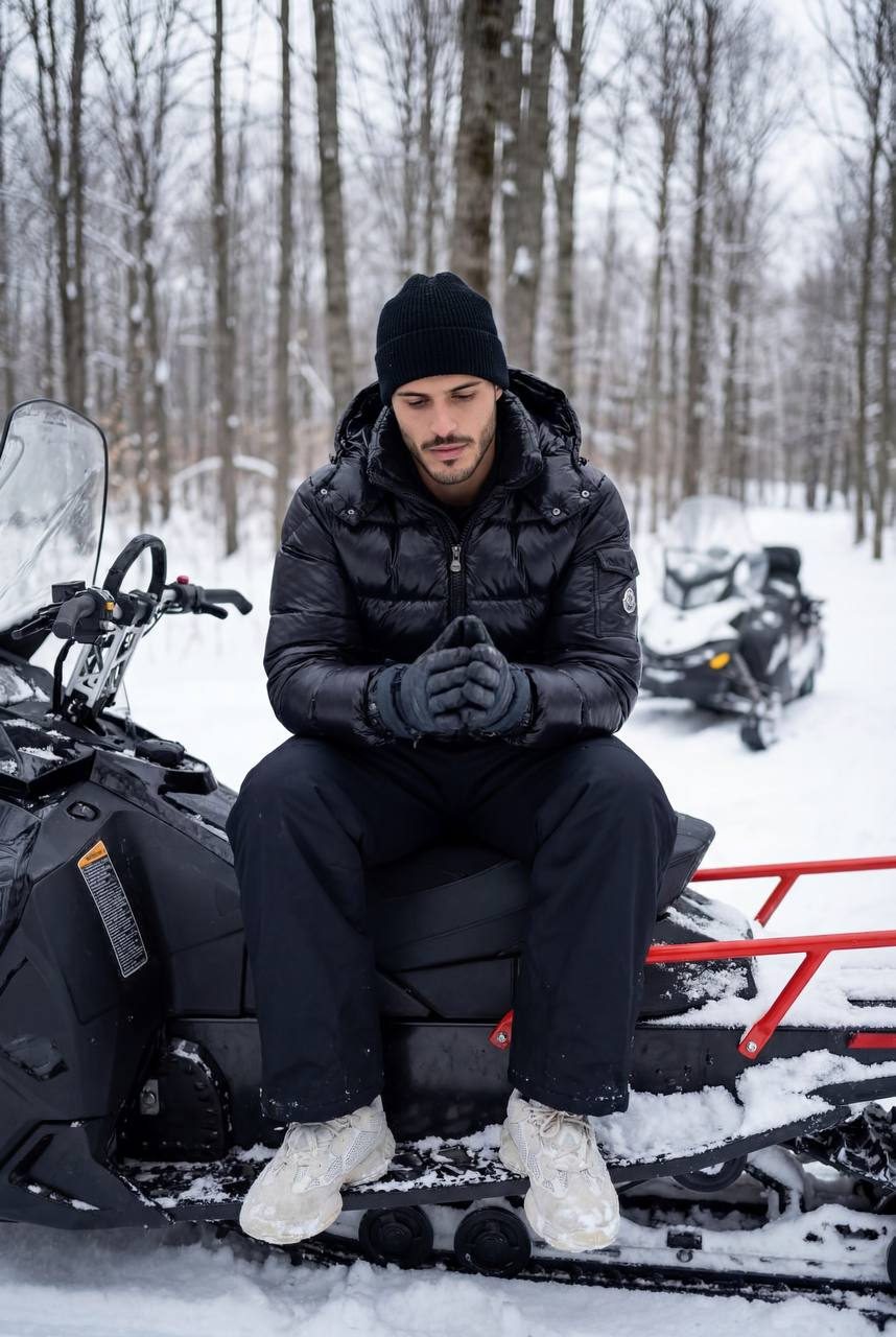 Snowmobile Winter Stillness Portrait