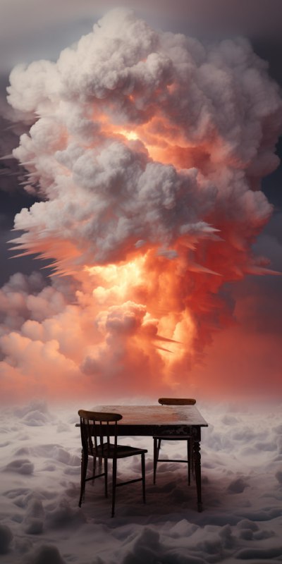 Smoky Cloud Over Table Sci-Fi Baroque Energy Scene