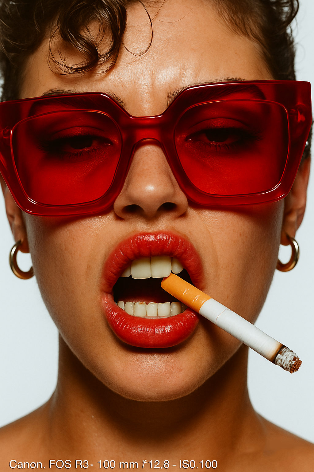 Rebel Red Lips Portrait