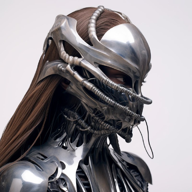Supermodel in Alien Xenomorph Mask Streetwear Shoot