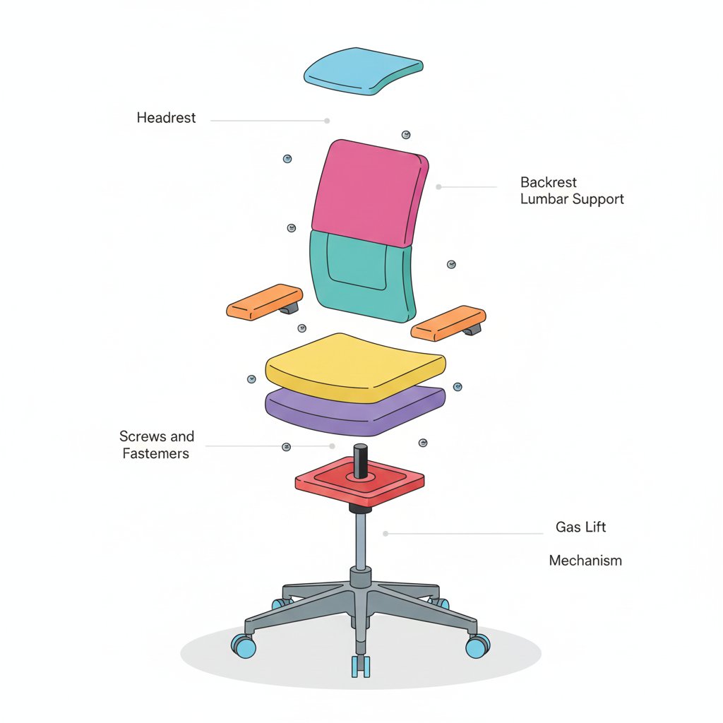 Minimalist Chair Exploded View Design
