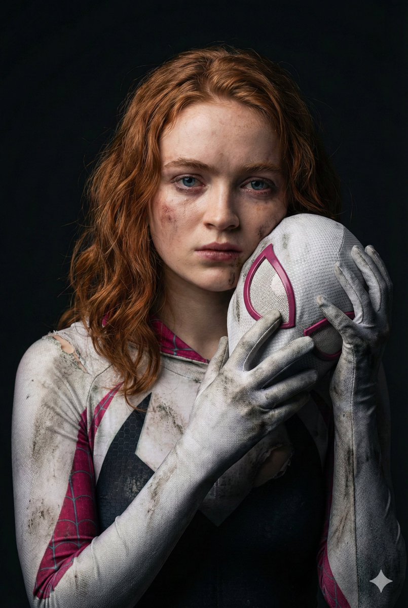 Sadie Sink Ghost Spider Mask Portrait