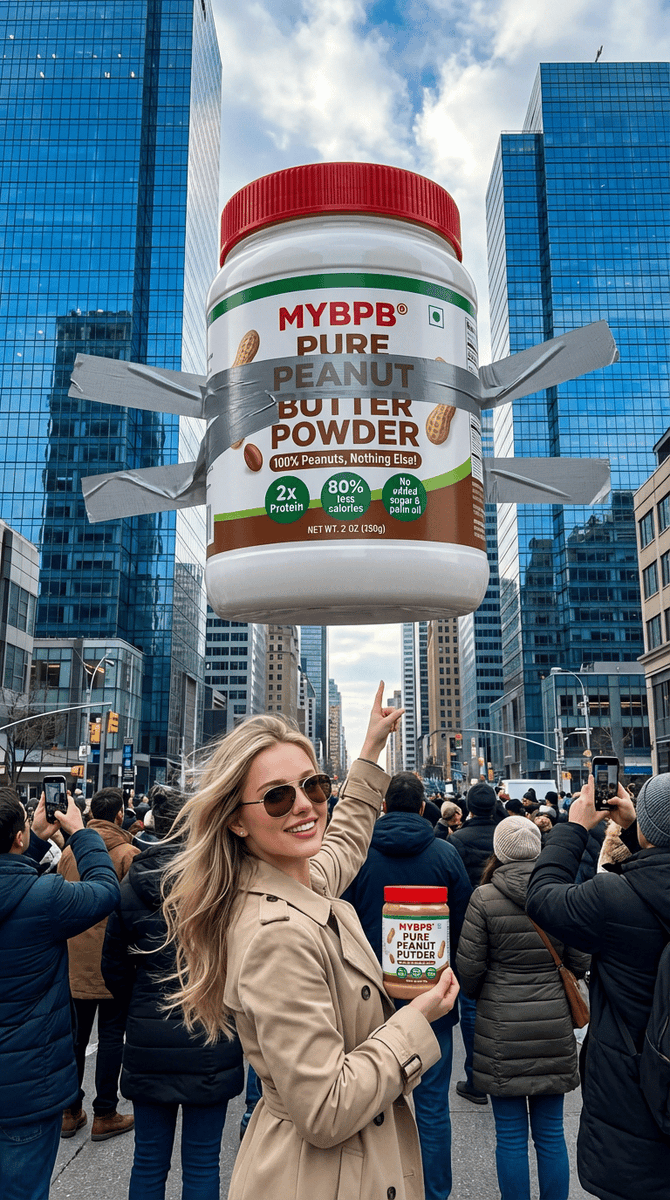 Giant Peanut Butter Skyscraper Stunt