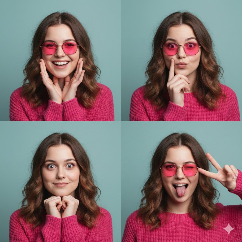 Playful Pink Fashion Portrait Collage