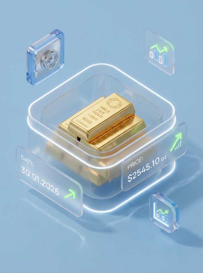 Glassmorphism Gold Bar 3D Render
