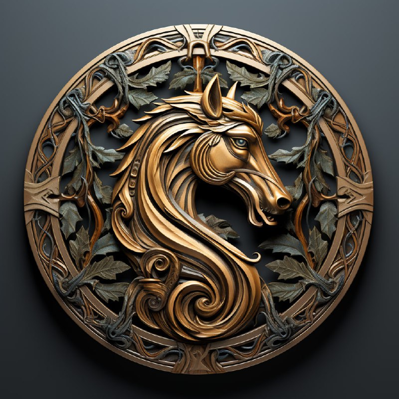 Medieval Druid Circle of the Horse Fantasy Symbol