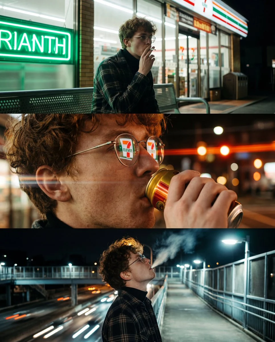Cinematic Urban Night Triptych