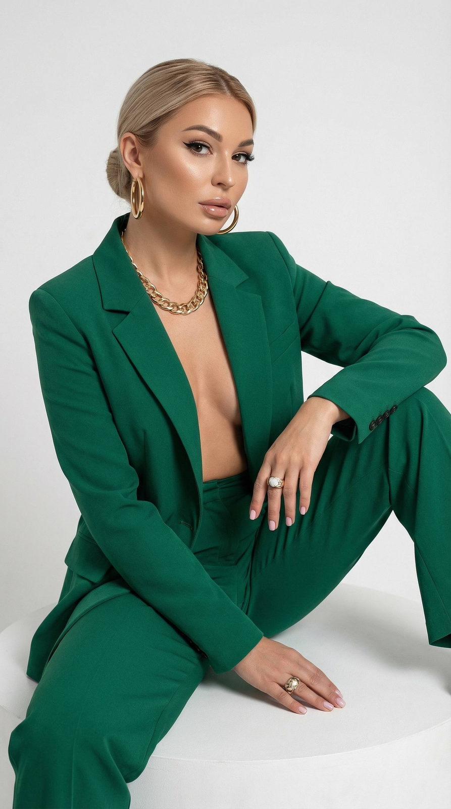 Emerald Suit Vogue Portrait