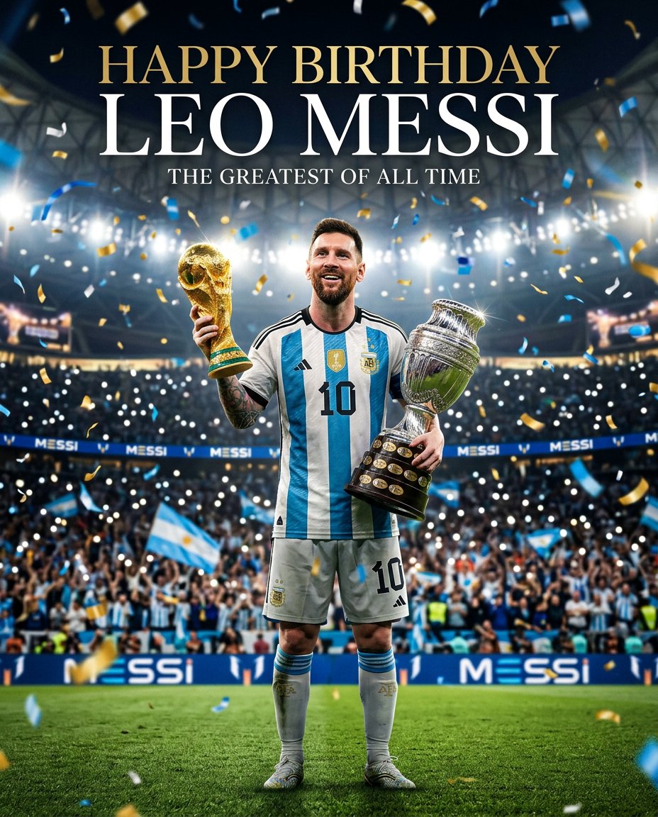 Messi Birthday Tribute Poster