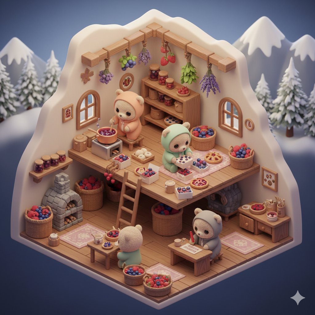 Baby Bears Map Snowy Peaks
