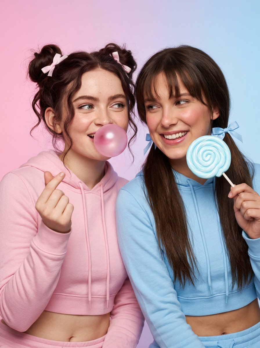 Pink Blue Bestie Photoshoot
