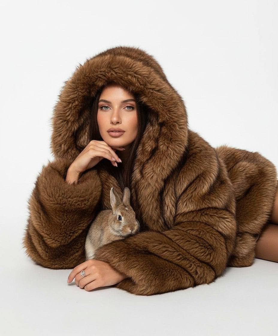 Luxury Brown Fur Editorial Shoot