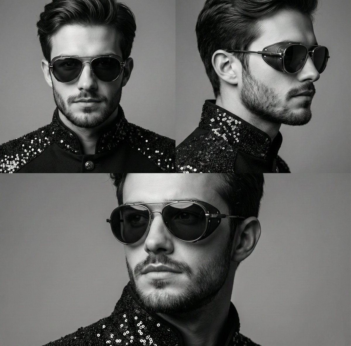 Steampunk Man Triptych Portrait