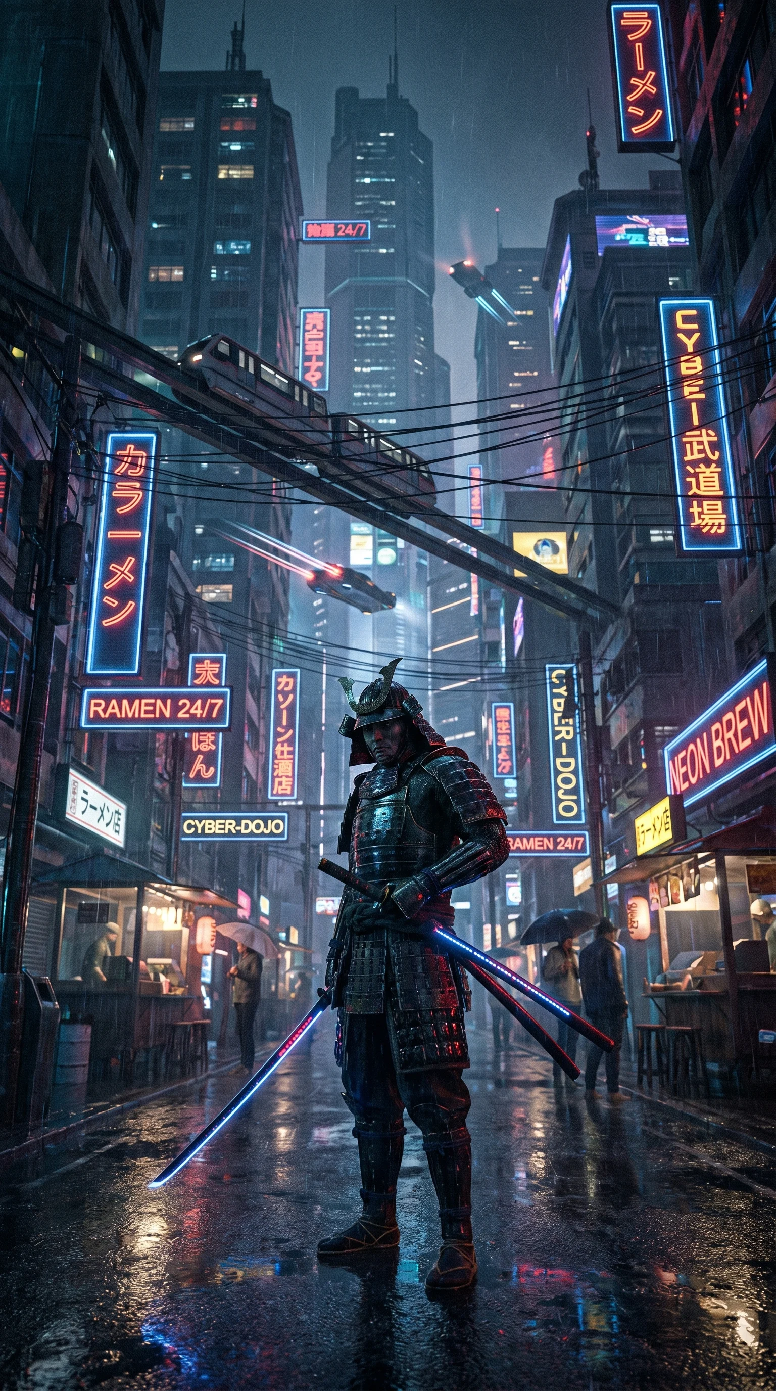 Neon Rain Samurai
