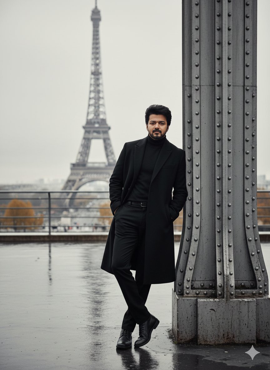 Paris Rain Gentleman Portrait
