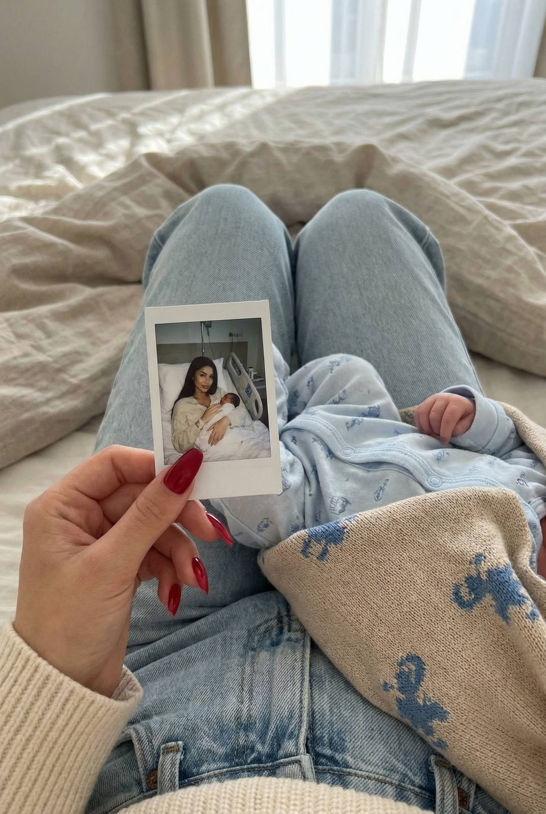 Intimate Mother Baby Polaroid Moment