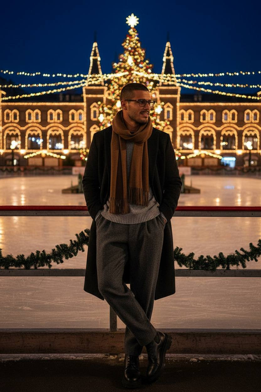 Cinematic Christmas Ice Rink Gentleman
