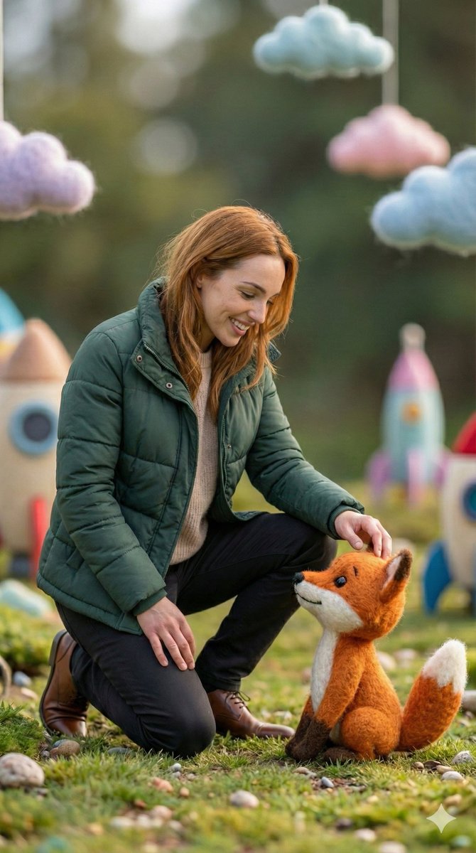 Real Human Walks With Felt Fox