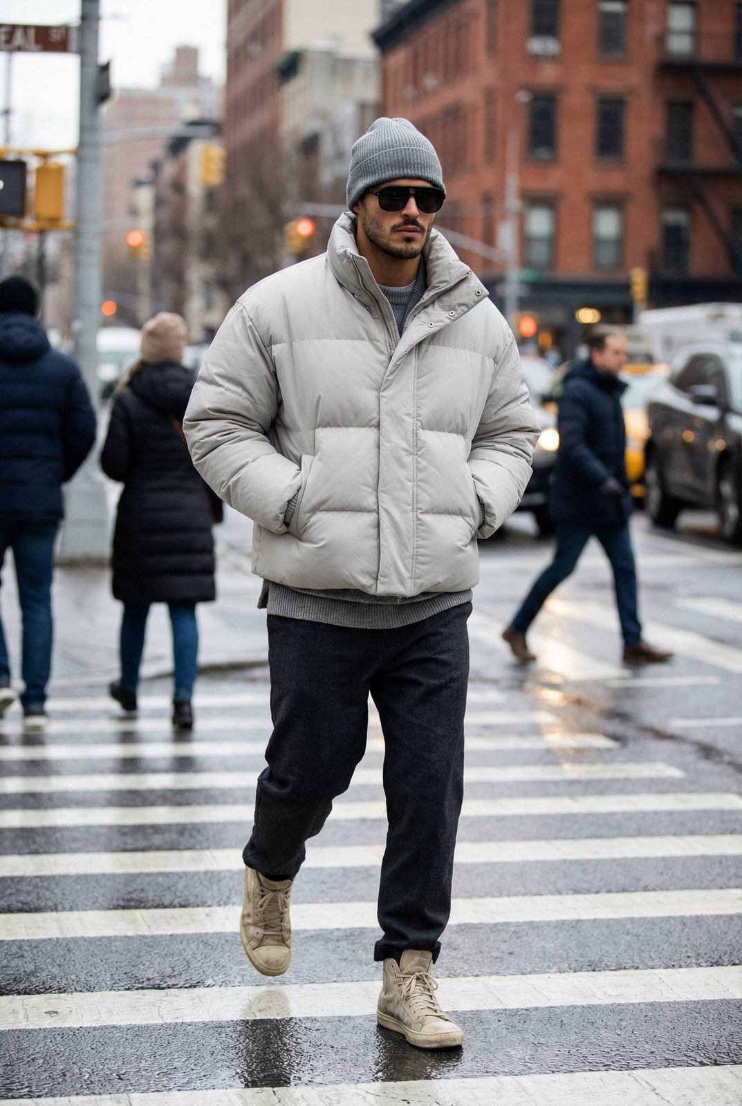 Winter Street Style Man Walking