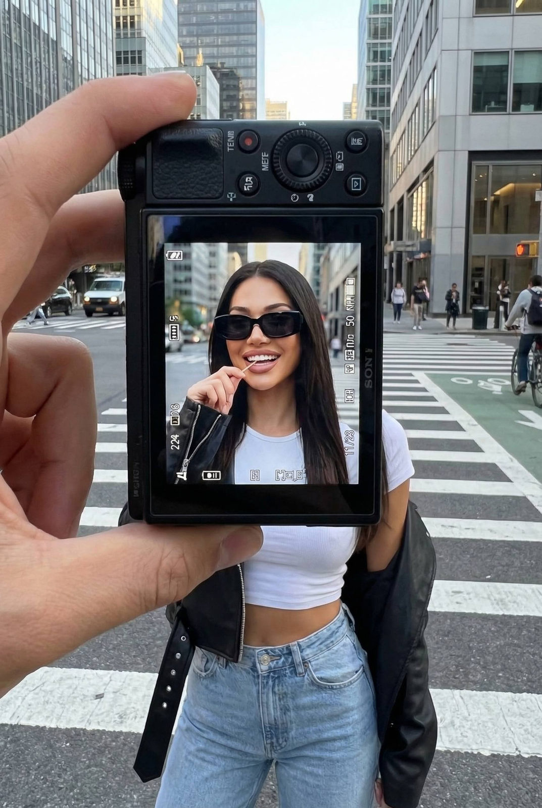 Street Screen-Within-Screen Portrait
