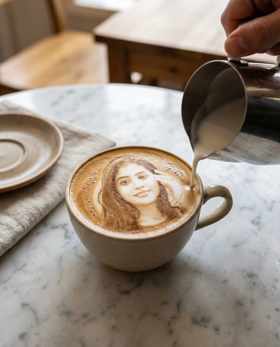 Hyper-Realistic Latte Art Portrait