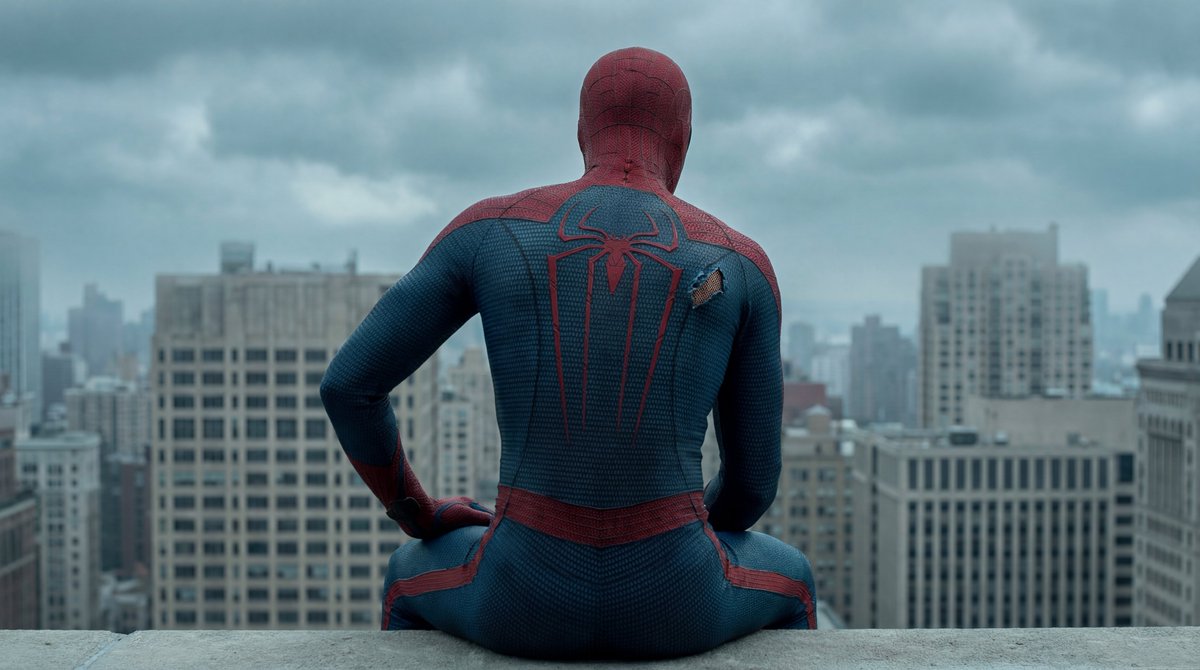 Spider-Man Contemplates City Solitude