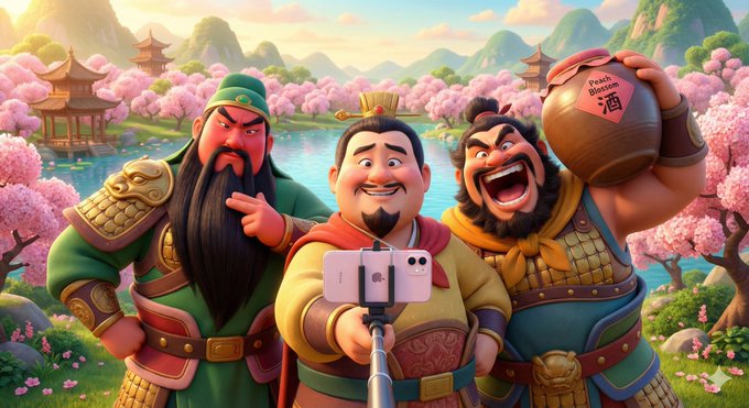 Liu Bei Trio Peach Garden Selfie