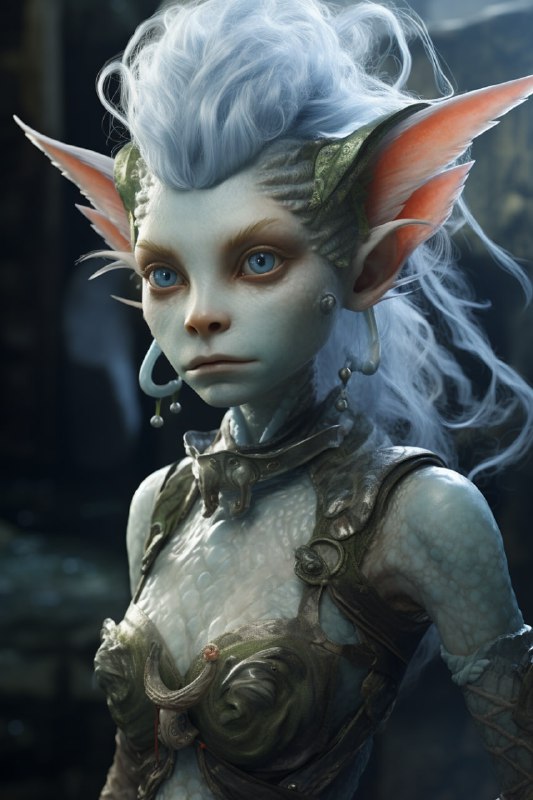 Futuristic Victorian Female Sea Elf Troll Characters