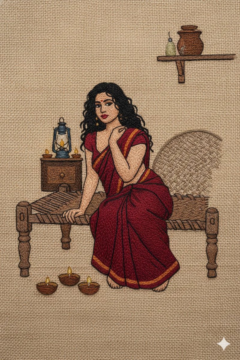 Hand-Embroidered Doll Portrait Art