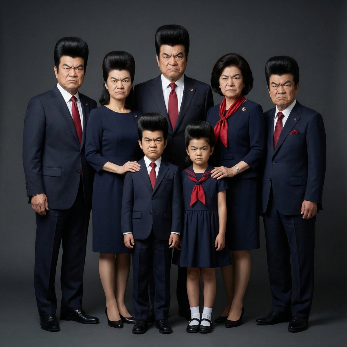 AI Cloned Face Family Portrait