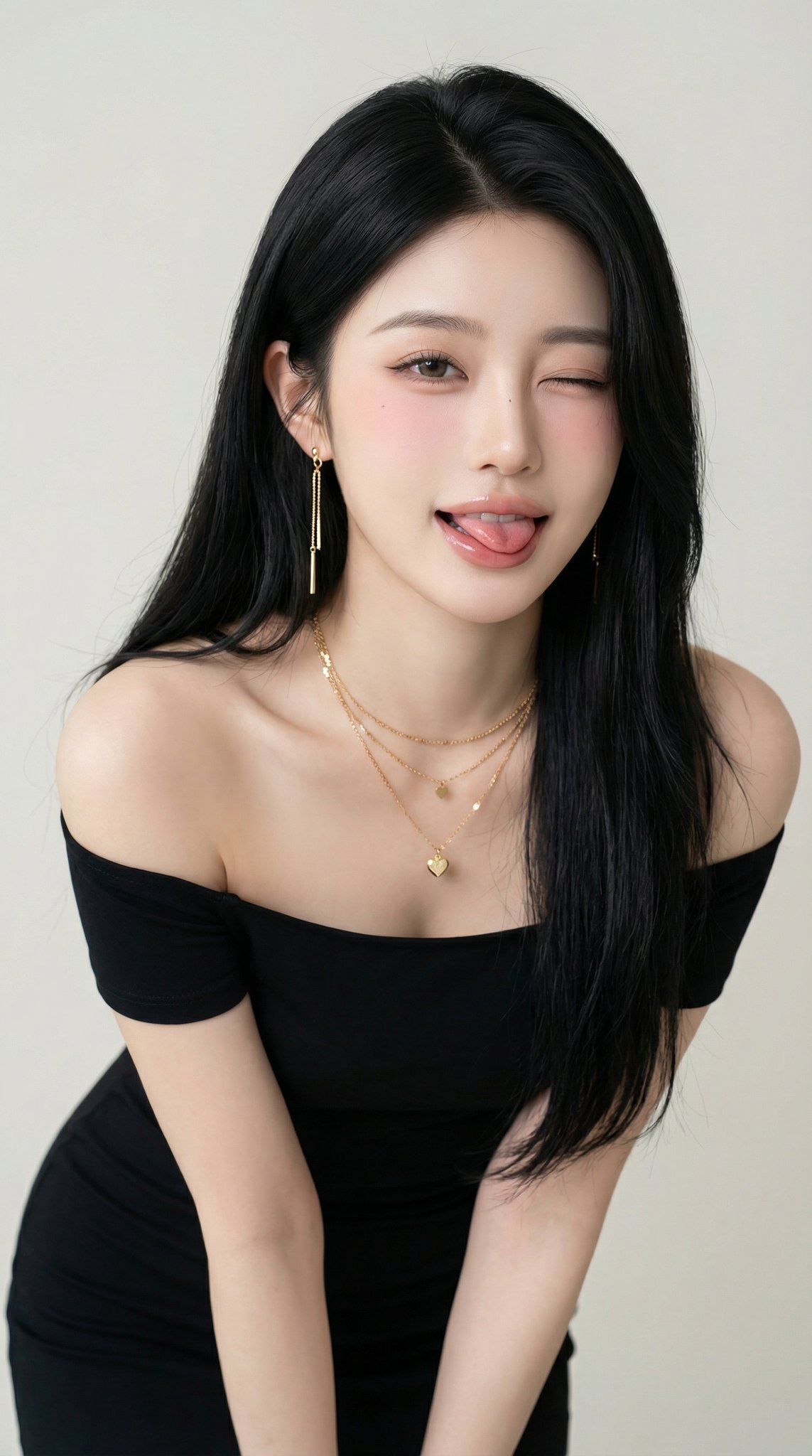 Playful Girl Studio Portrait