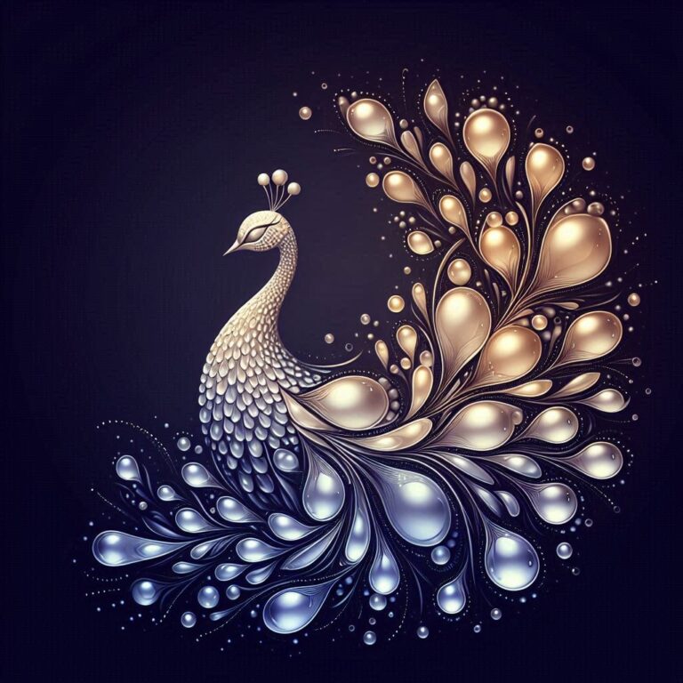 Elegant Pheasant With Pearlescent Raindrop Feathers