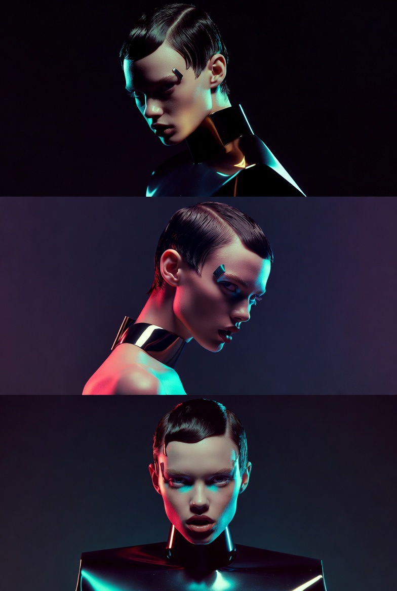 Bold Avant-Garde Fashion Triptych