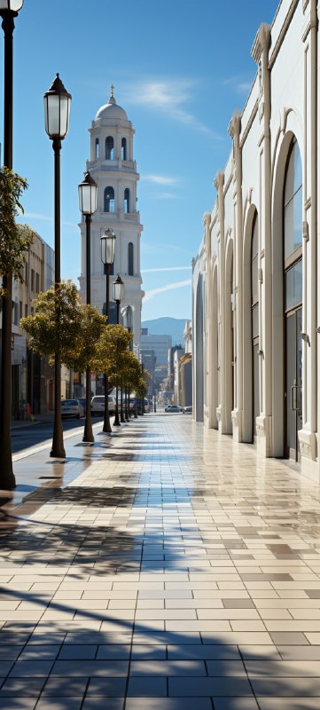Empty City Street in Minimalist Friedlander Style
