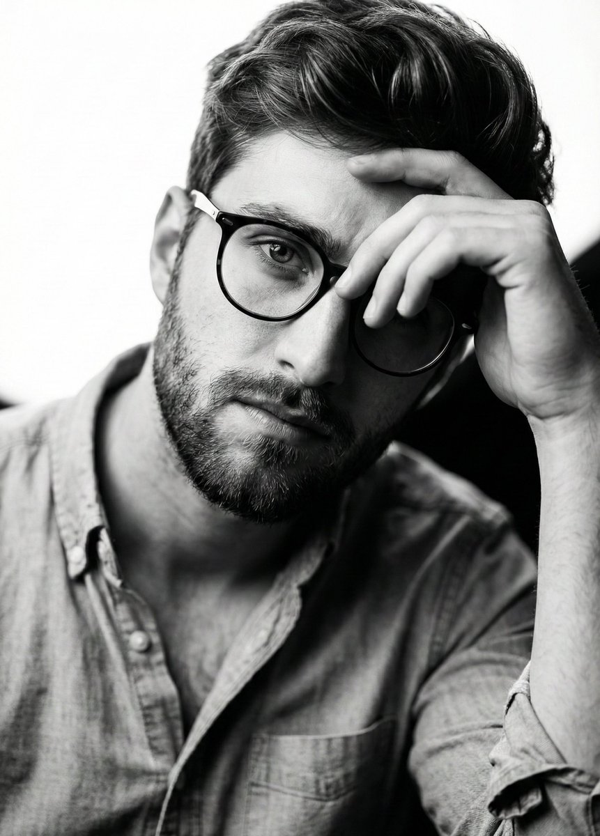 Hyperrealistic Black and White Portrait