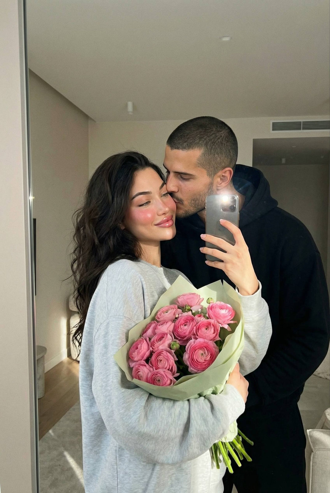 Sweet Couple Mirror Selfie Moment