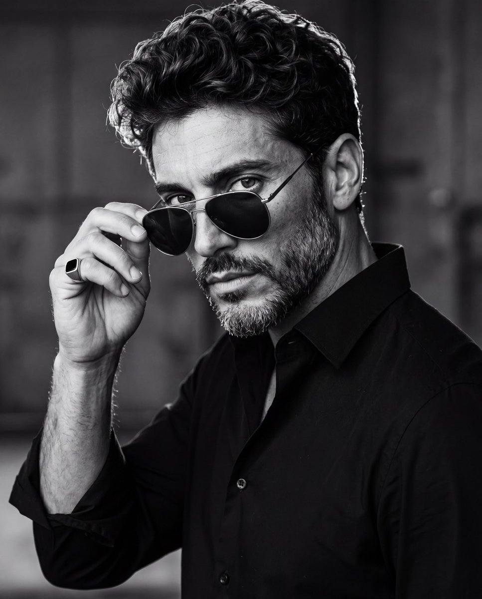 Aviator Shades Noir Portrait