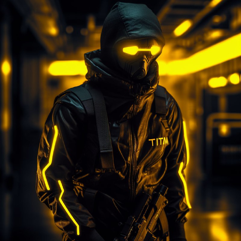 Tron SWAT Ninja in Black and Yellow Cyberpunk