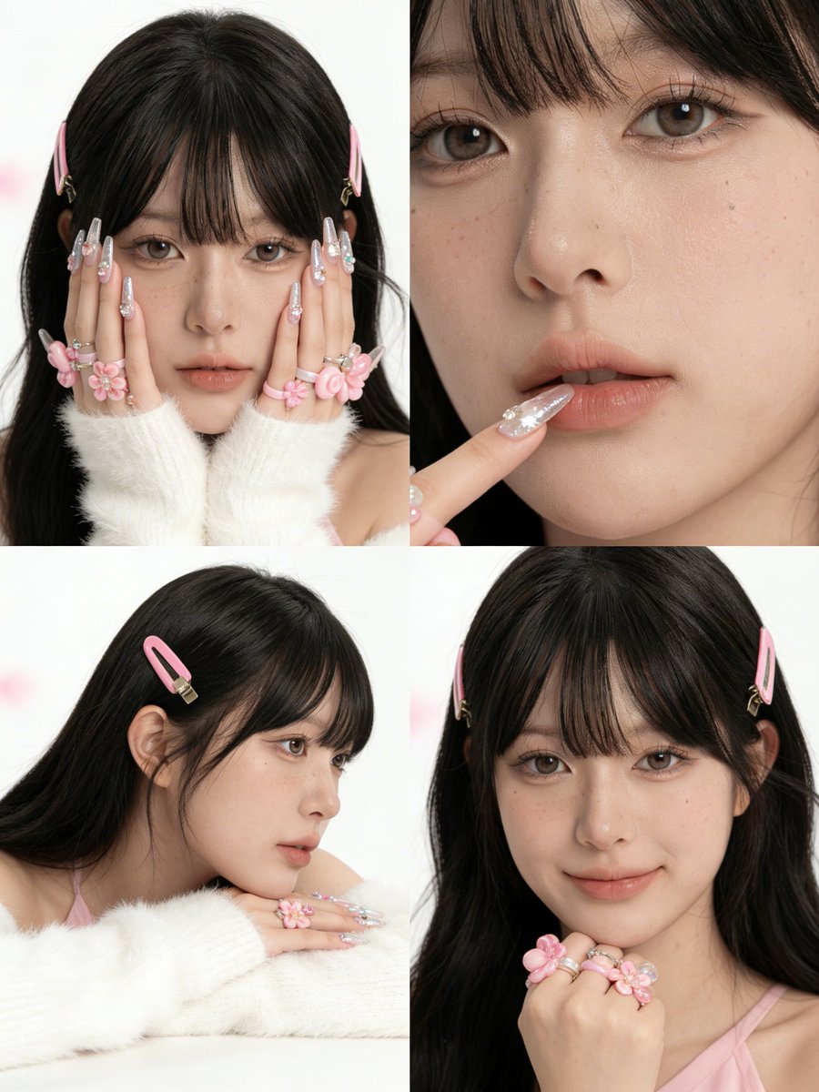 K-Pop Sweet Cool 4-Grid Portrait