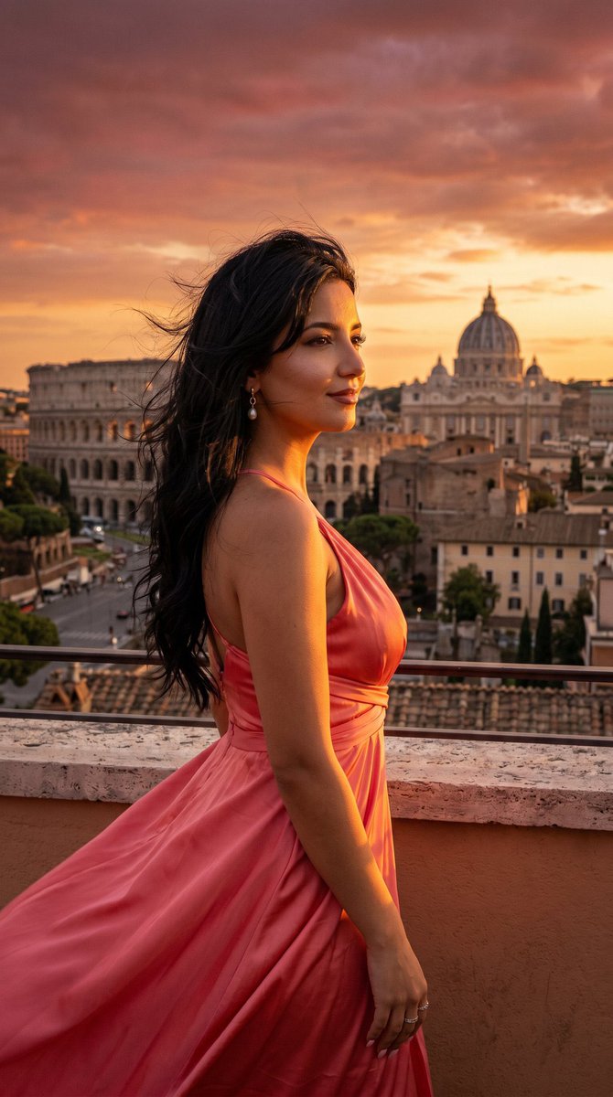 Dreamy Rome Sunset Silhouette