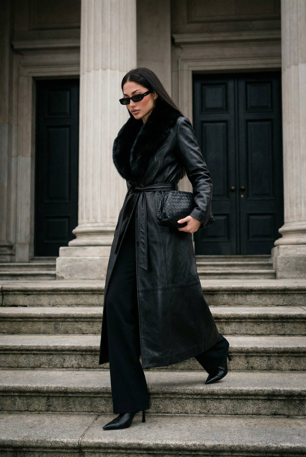 Luxury Fashion Editorial On Stone Steps