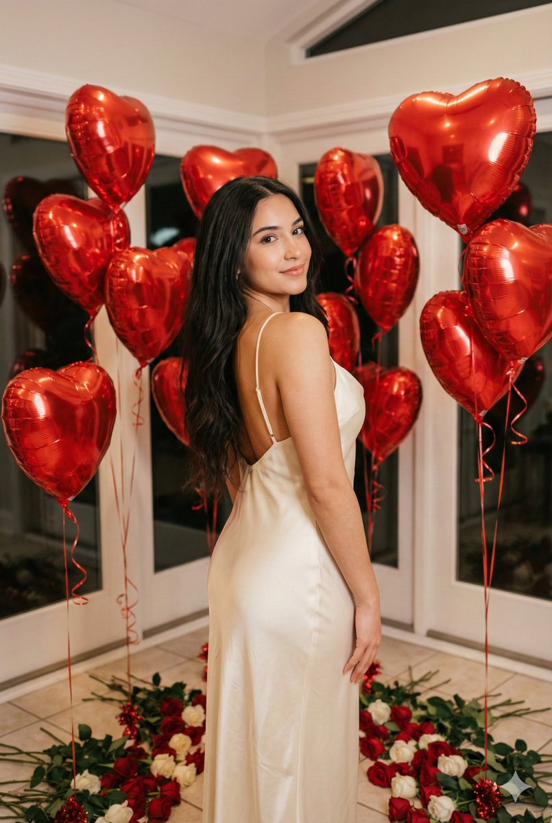 Romantic Valentine Balloon Portrait Shoot