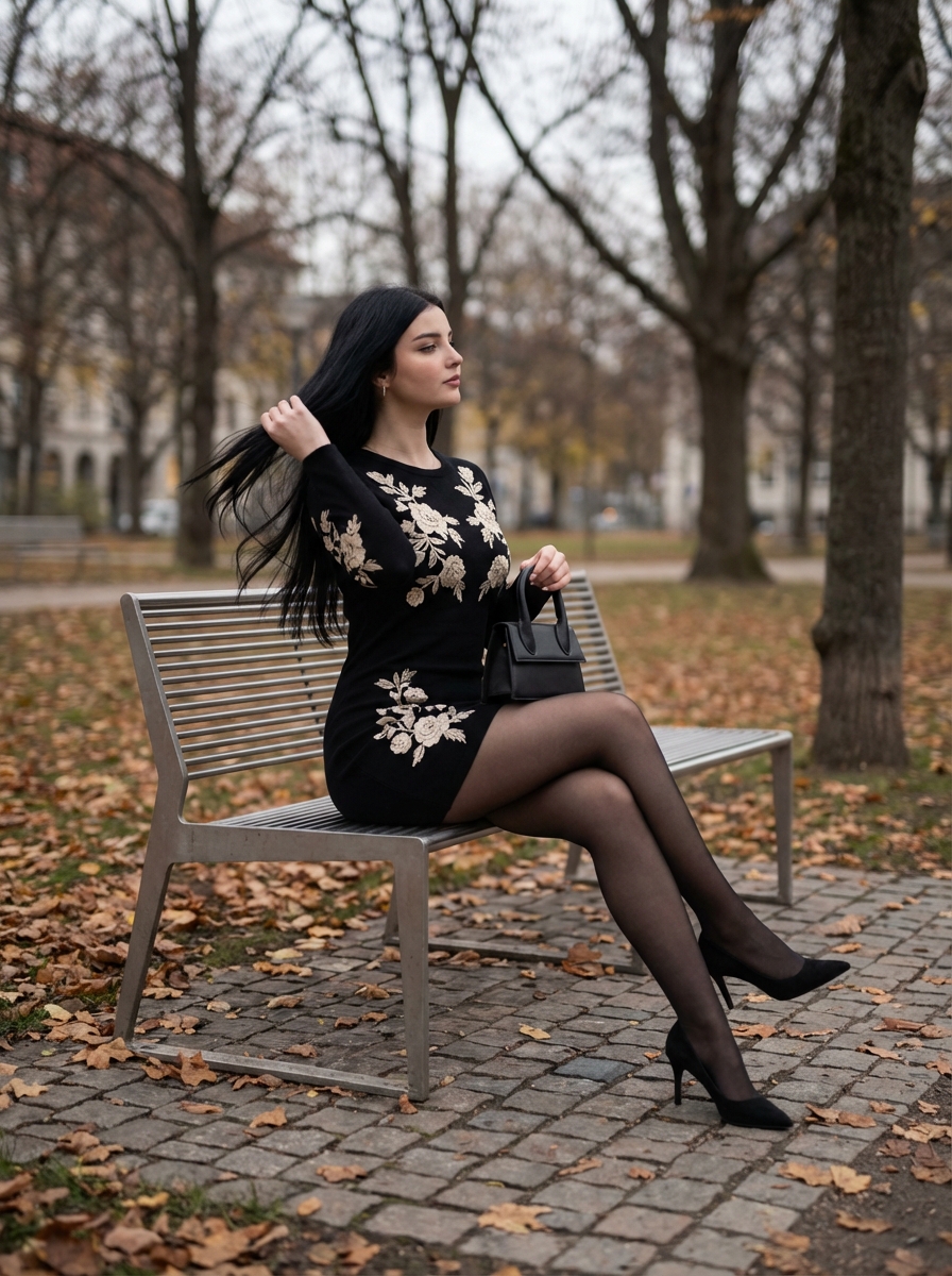 Elegant Autumn Park Editorial Portrait