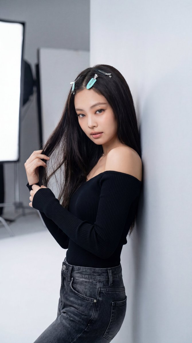 Minimalist Korean Fashion Studio Portrait
