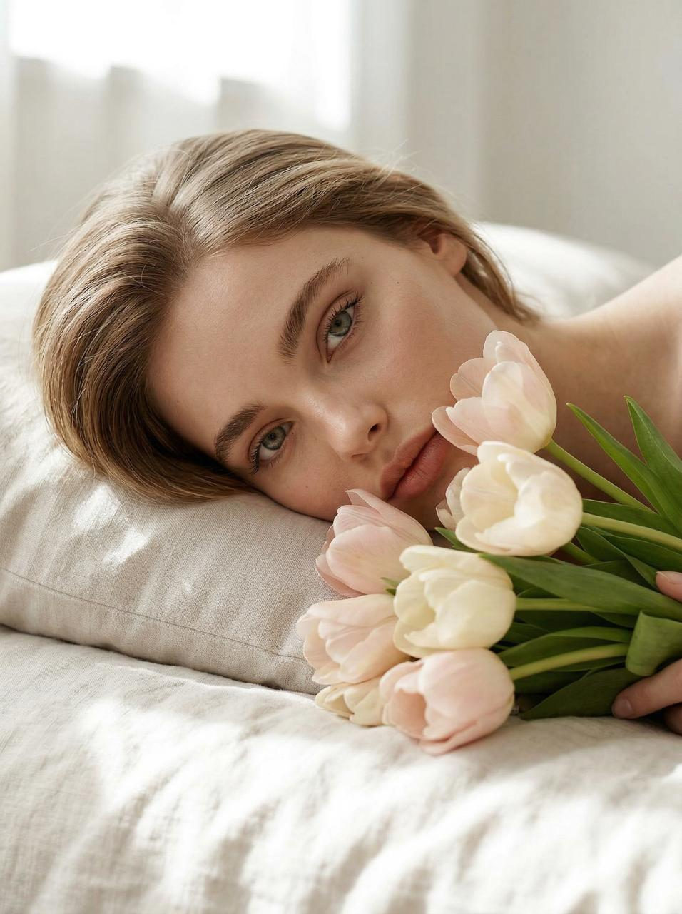 Soft Tulip Portrait in Natural Light