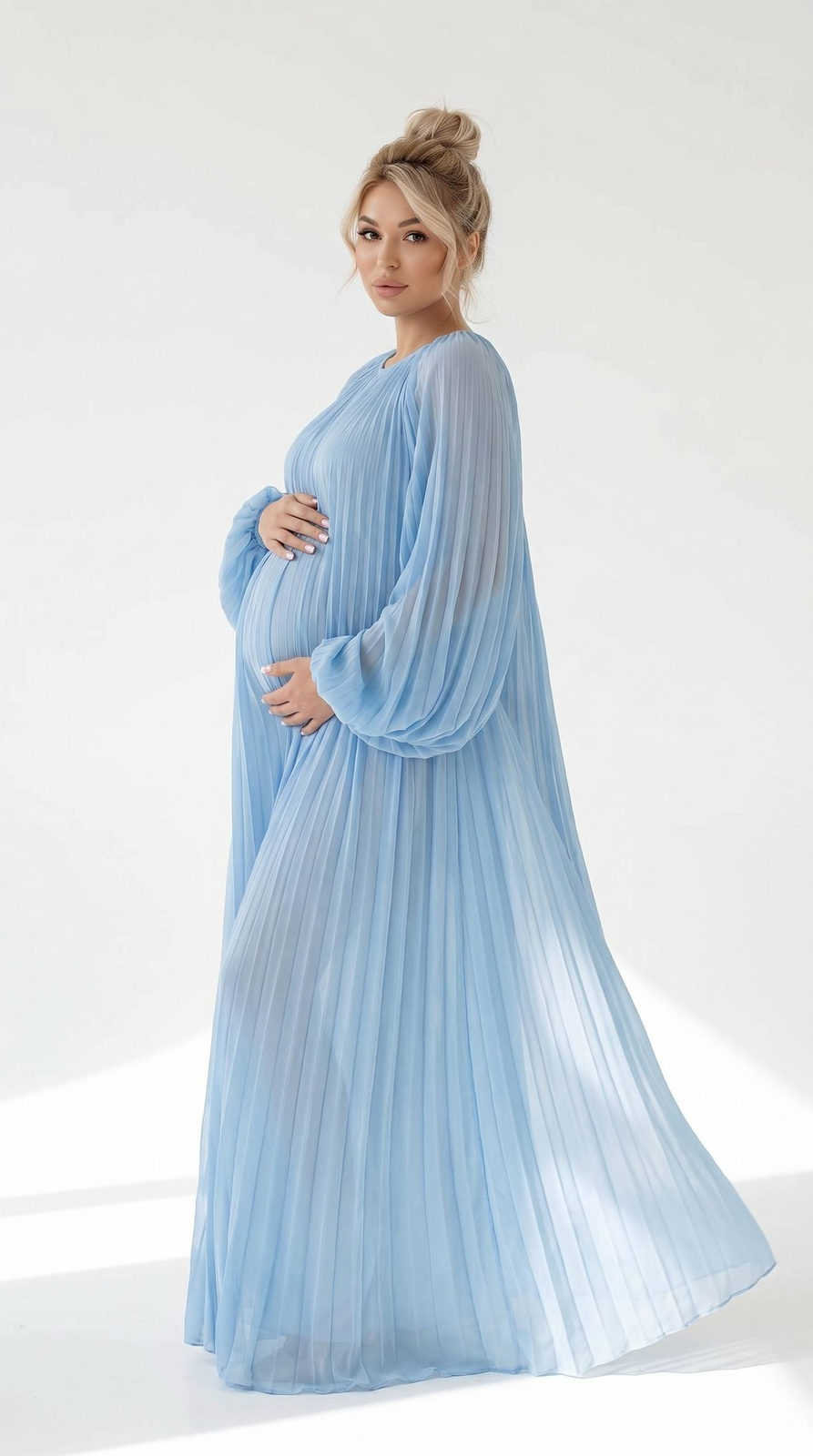 Ethereal Maternity Portrait in Blue