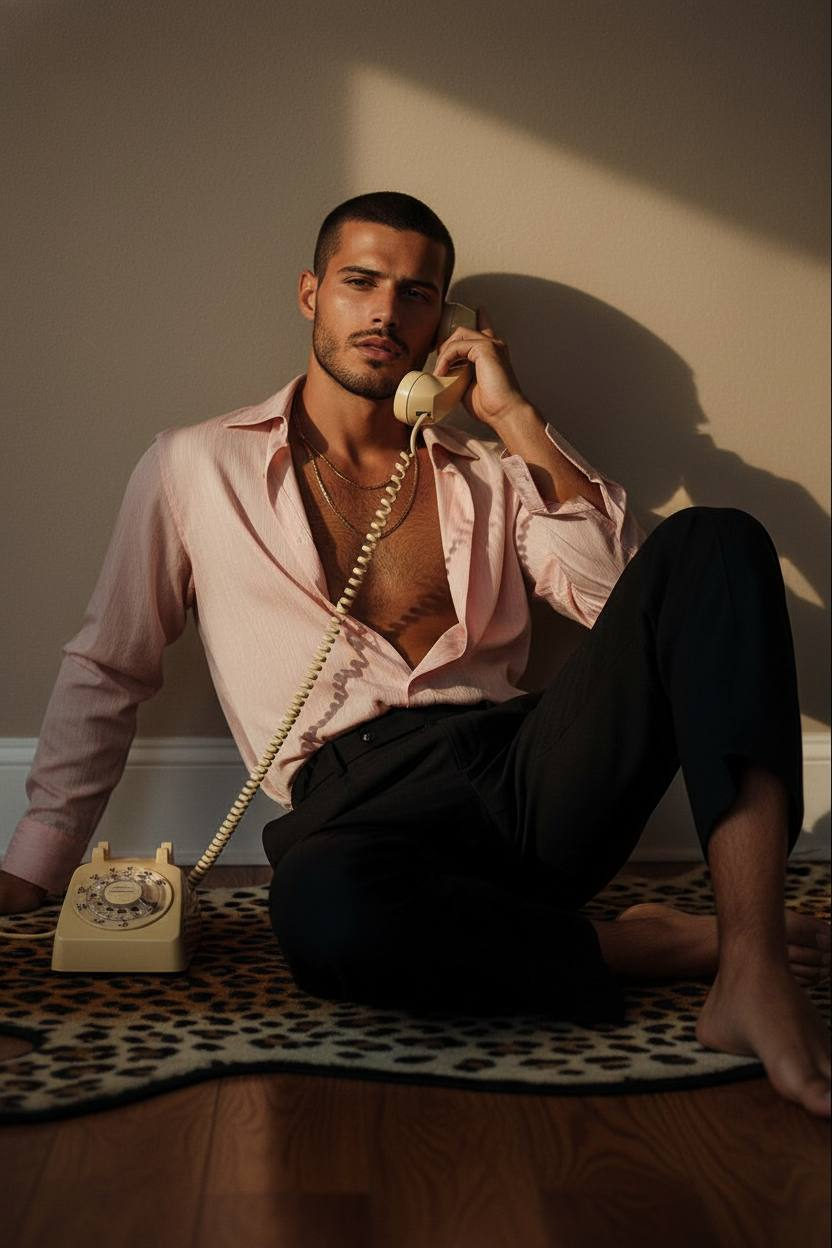 Vintage Phone Reclining Portrait